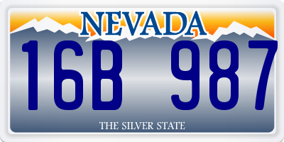 NV license plate 16B987