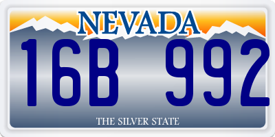 NV license plate 16B992