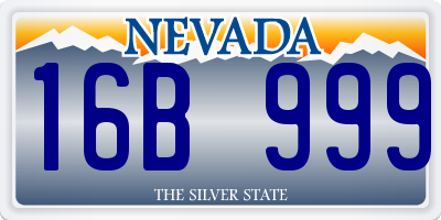 NV license plate 16B999