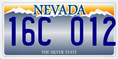 NV license plate 16C012