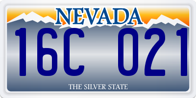 NV license plate 16C021