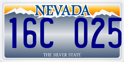 NV license plate 16C025