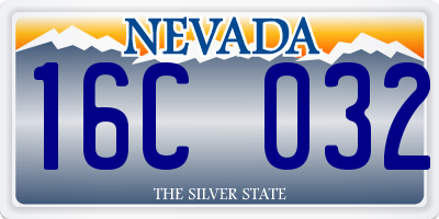 NV license plate 16C032