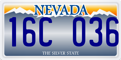 NV license plate 16C036