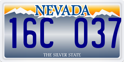 NV license plate 16C037