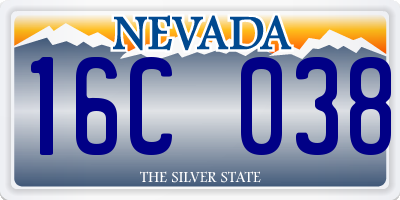 NV license plate 16C038