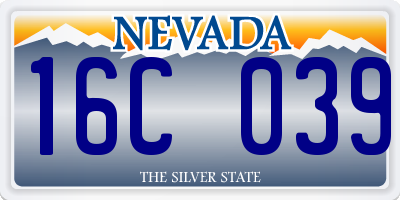 NV license plate 16C039