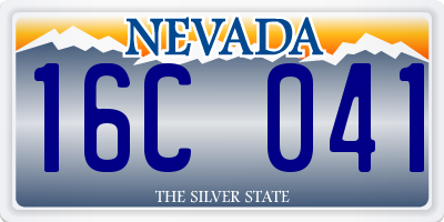 NV license plate 16C041