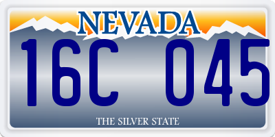 NV license plate 16C045