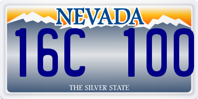 NV license plate 16C100