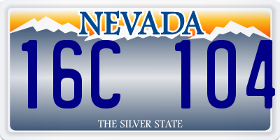 NV license plate 16C104