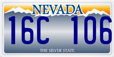 NV license plate 16C106