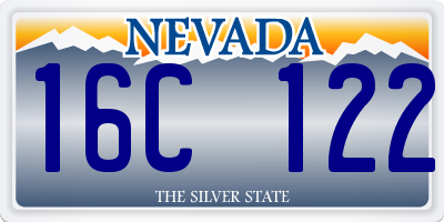 NV license plate 16C122