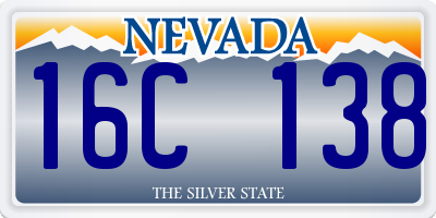 NV license plate 16C138