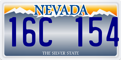 NV license plate 16C154