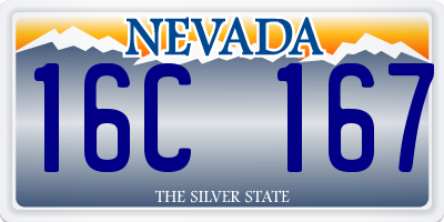 NV license plate 16C167