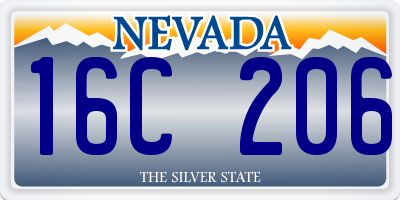 NV license plate 16C206