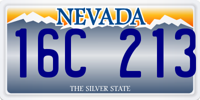 NV license plate 16C213