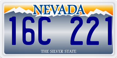 NV license plate 16C221