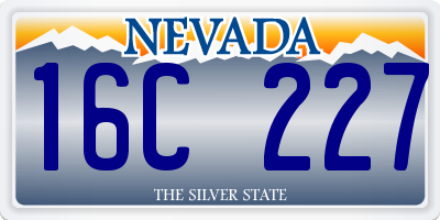 NV license plate 16C227