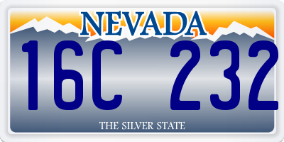NV license plate 16C232