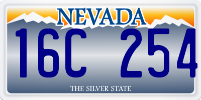 NV license plate 16C254