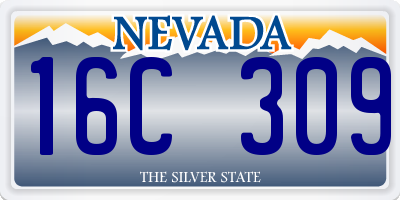 NV license plate 16C309