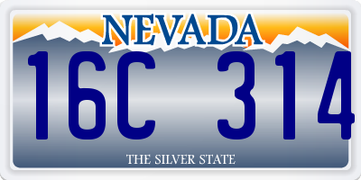 NV license plate 16C314