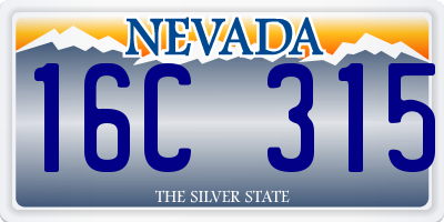 NV license plate 16C315