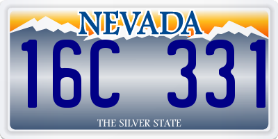 NV license plate 16C331
