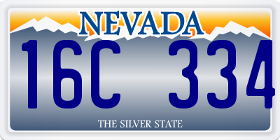 NV license plate 16C334