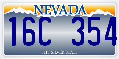 NV license plate 16C354