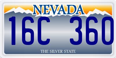 NV license plate 16C360