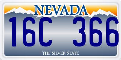 NV license plate 16C366