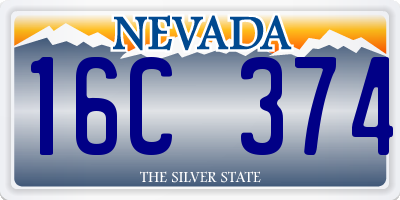 NV license plate 16C374
