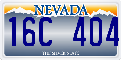 NV license plate 16C404