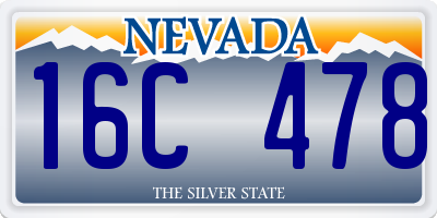 NV license plate 16C478