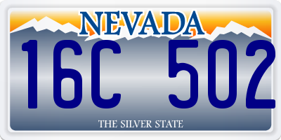 NV license plate 16C502