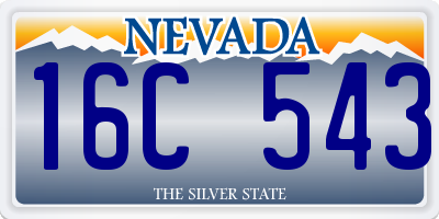 NV license plate 16C543