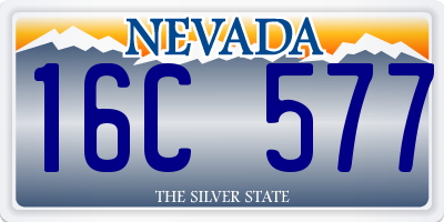 NV license plate 16C577