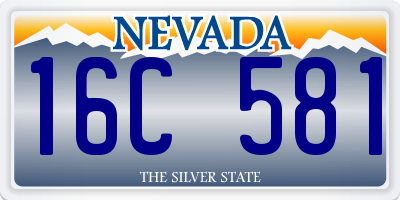 NV license plate 16C581