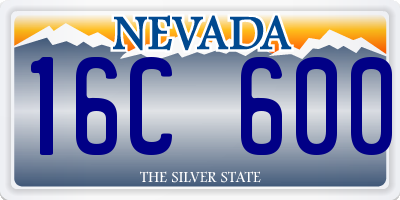 NV license plate 16C600