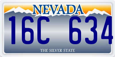 NV license plate 16C634
