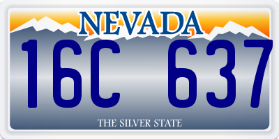 NV license plate 16C637