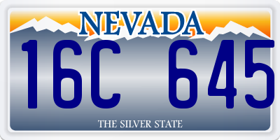 NV license plate 16C645