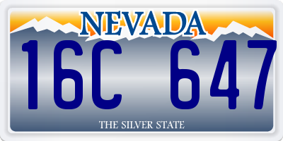 NV license plate 16C647