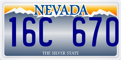 NV license plate 16C670