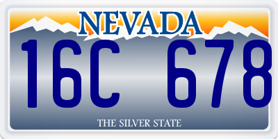 NV license plate 16C678