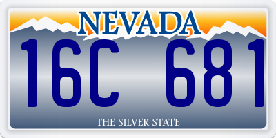 NV license plate 16C681