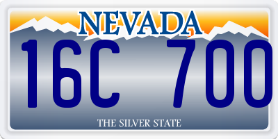 NV license plate 16C700